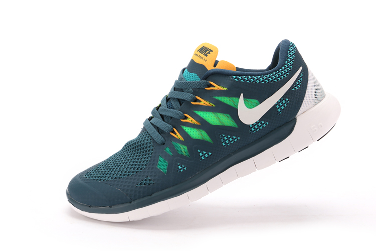 nouveau Nike Free 5.0 plus les hommes de la marine chaussures de course vert (1)